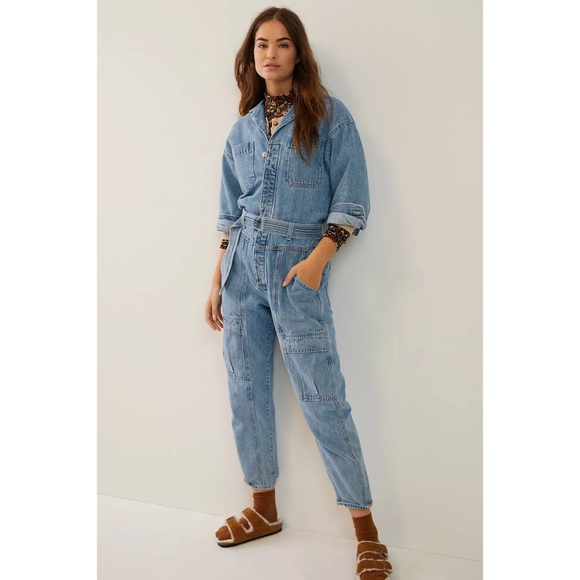 Humanity Willa Denim Utility Jumpsuit 